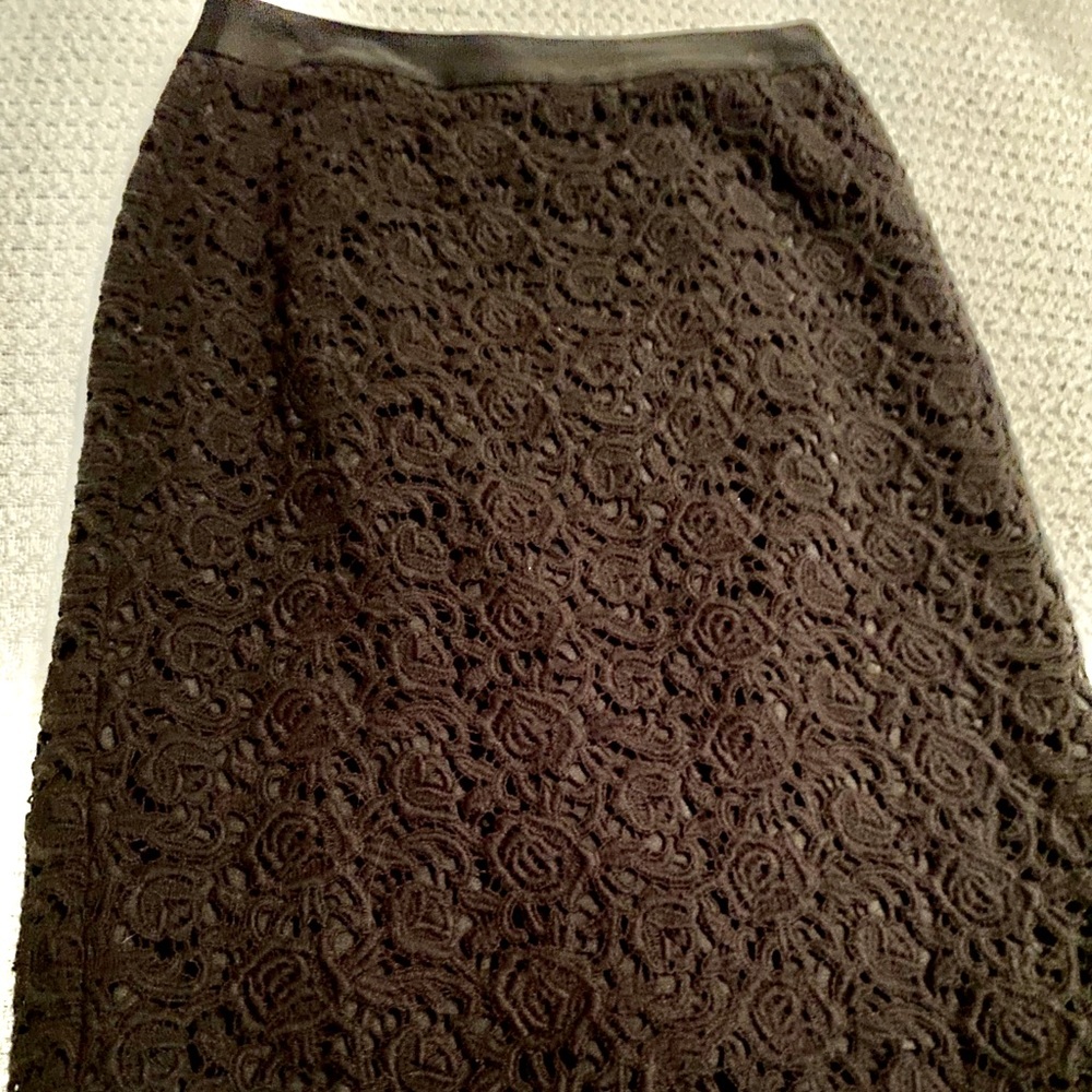 Classiques Entier Black crochet look pencil skirt